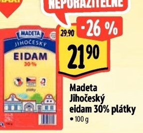 Sýr Eidam Jihočeský 30% Madeta