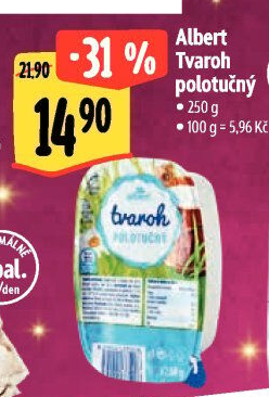 Tvaroh polotučný Albert