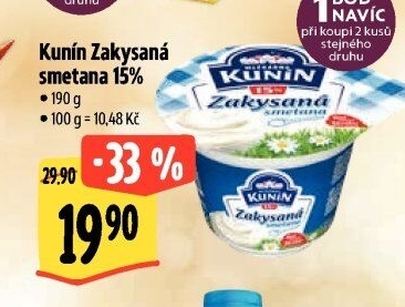 Zakysaná smetana Mlékárna Kunín 15%
