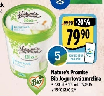 Zmrzlina jogurtová v kelímku bio Nature'