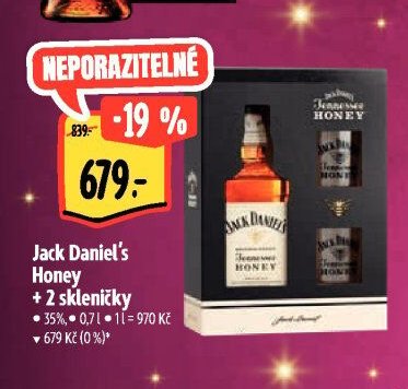 Jack Daniel's Honey + 2 skleničky