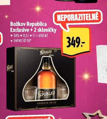 Božkov Republica Exclusive + 2 skleničky