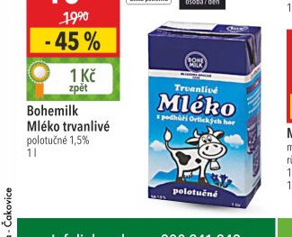 Bohemilk Mléko trvanlivé