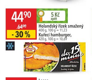Holandský řízek smažený, Kuřecí hamburger