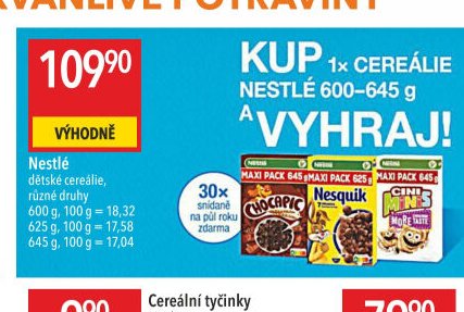 Nestlé dětské cereálie