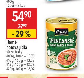 Hamé hotová jídla