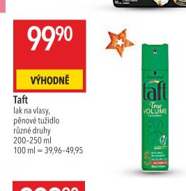 Taft lak na vlasy, pěnové tužidlo