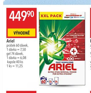 Ariel prací prostředky