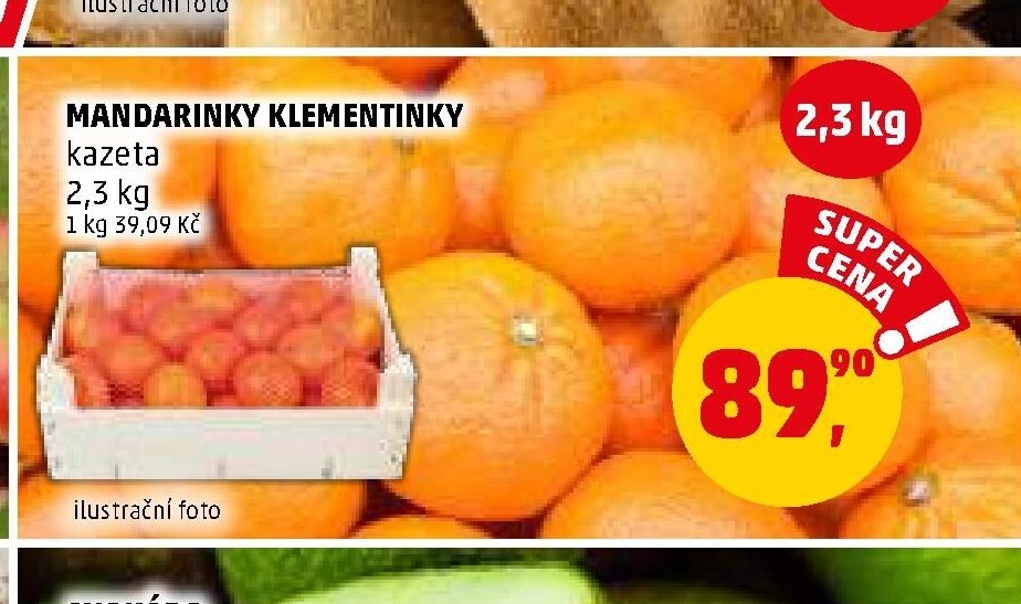 MANDARINKY KLEMENTINKY kazeta 2,3 kg