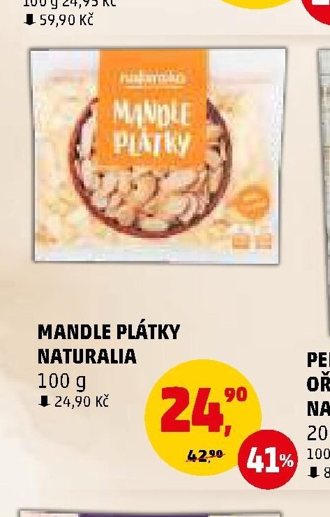 Mandle plátky Naturalia