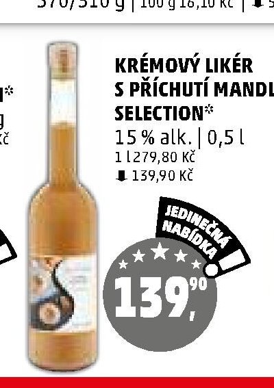KRÉMOVÝ LIKÉR S PŘÍCHUTÍ MANDLÍ SELECTION