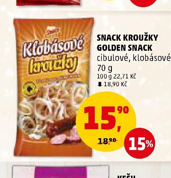 SNACK KROUŽKY GOLDEN SNACK cibulové, klobásové