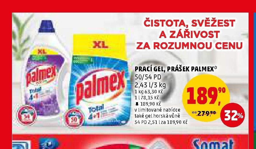 PRACÍ GEL, PRÁŠEK PALMEX