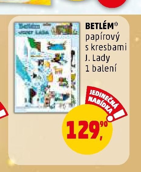 BETLÉM* papírový s kresbami J. Lady