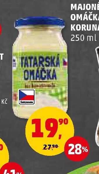 MAJONÉZA, TATARSKÁ OMÁČKA KORUNA, 250 ml