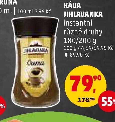 KÁVA JIHLAVANKA instantní, 180/200 g