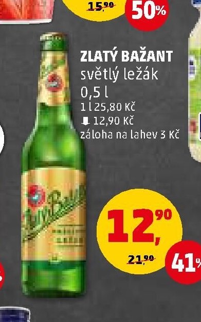ZLATÝ BAŽANT světlý ležák, 0,5 l