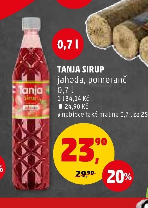 TANJA SIRUP jahoda, pomeranč 0,7 l