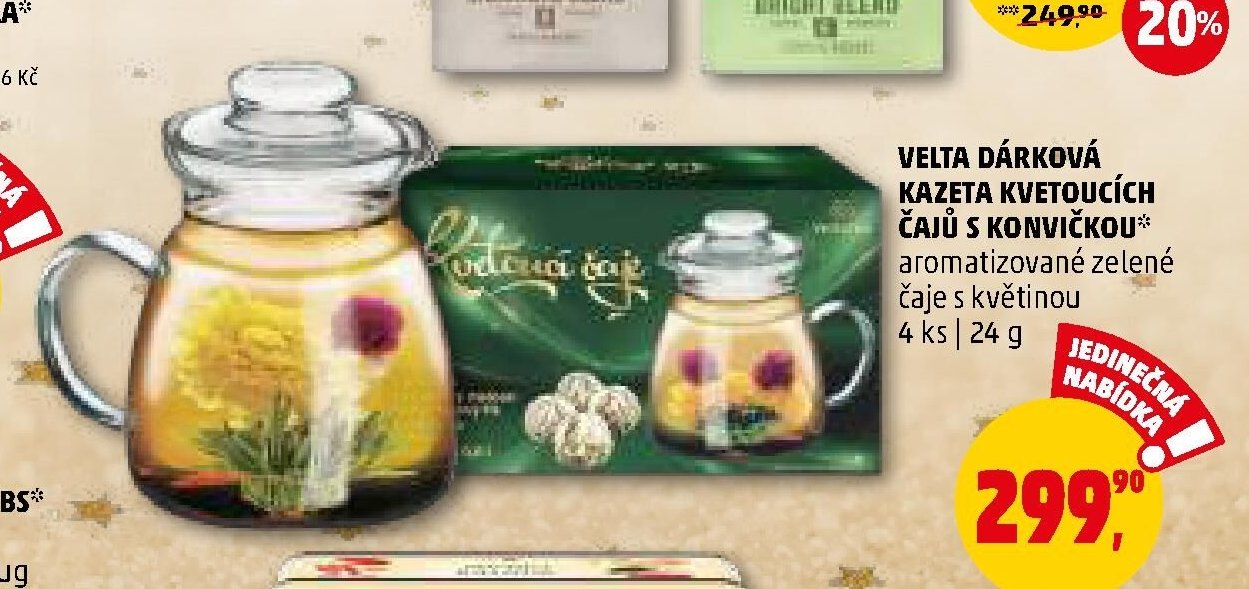 VELTA DÁRKOVÁ KAZETA KVETOUCÍCH ČAJŮ S KONVIČKOU