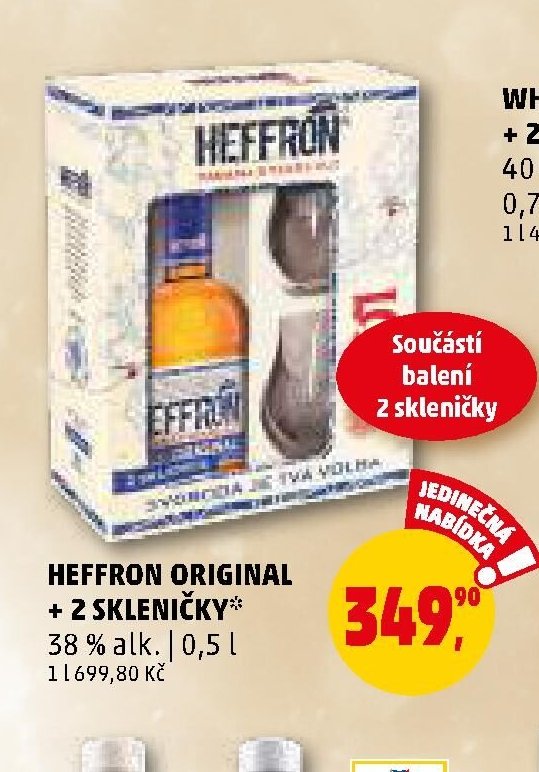 HEFFRON ORIGINAL + 2 SKLENIČKY