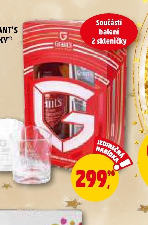 WHISKY GRANT'S + 2 SKLENIČKY