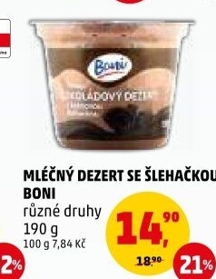 Dezert mléčný se šlehačkou Boni