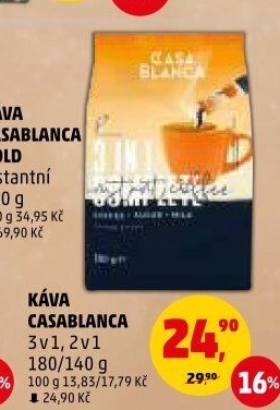 Instantní káva porcovaná 3v1 Casablanca