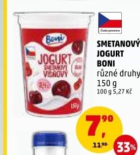 Jogurt smetanový ochucený Boni