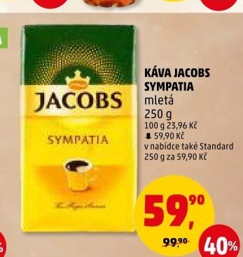 Mletá káva Sympatia Jacobs