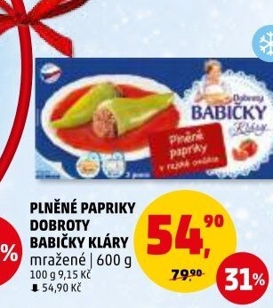 Papriky plněné v rajské omáčce mražené Dobroty babičky Kláry
