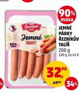 Párky jemné Řezníkův talíř