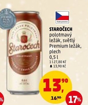 Pivo polotmavý ležák Staročech