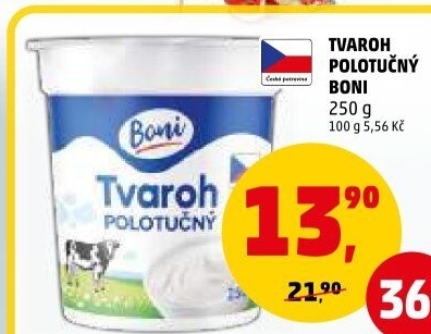 Tvaroh polotučný Boni