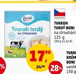 Tvaroh tvrdý na strouhání Boni