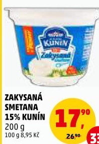 Zakysaná smetana Mlékárna Kunín 15%