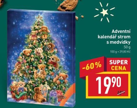 Adventní kalendář strom s medvídky