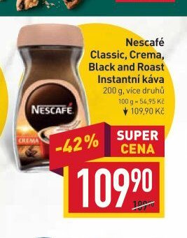 Nescafé Classic, Crema, Black and Roast Instantní káva