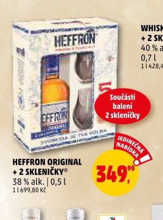 HEFFRON ORIGINAL + 2 SKLENIČKY