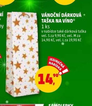 VÁNOČNÍ DÁRKOVÁ TAŠKA NA VÍNO