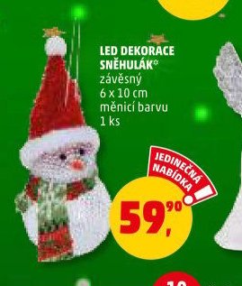 LED DEKORACE SNĚHULÁK
