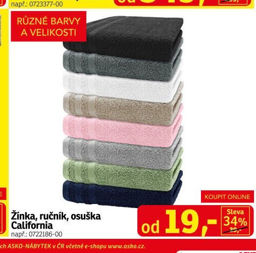 Žinka, ručník, osuška California - ASKO akcniletaky.com
