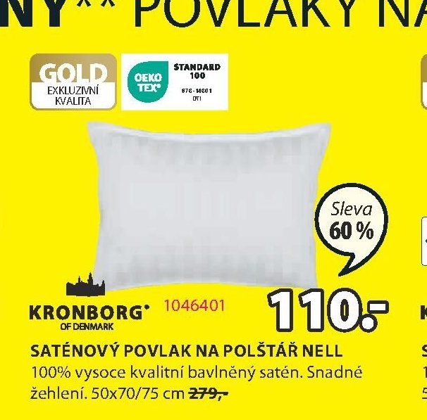 Saténový povlak na polštář NELL - Jysk akcniletaky.com