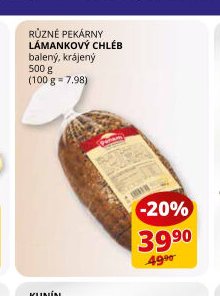 Různé pekárny lámankový chléb