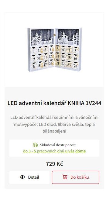 LED adventní kalendář KNIHA 1V244
