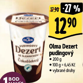 Dezert pudink se šlehačkou Olma