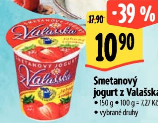 Jogurt smetanový ochucený z Valašska Mlékárna Valašské Meziříčí