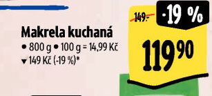 Makrela kuchaná mražená Kimbex