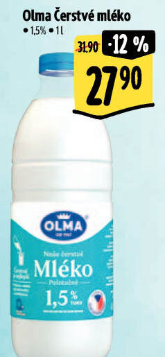 Mléko čerstvé Olma - 1,5% polotučné