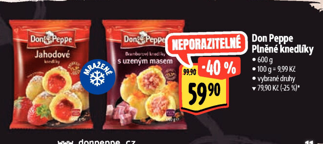 Plněné knedlíky mražené Don Peppe