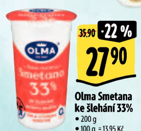 Smetana ke šlehání Olma 33%